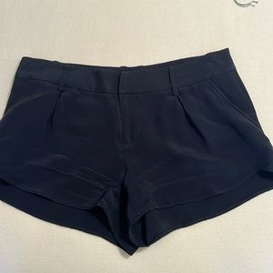 Navy Silk Alice + Olivia Shorts